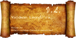 Valdman Leonóra névjegykártya